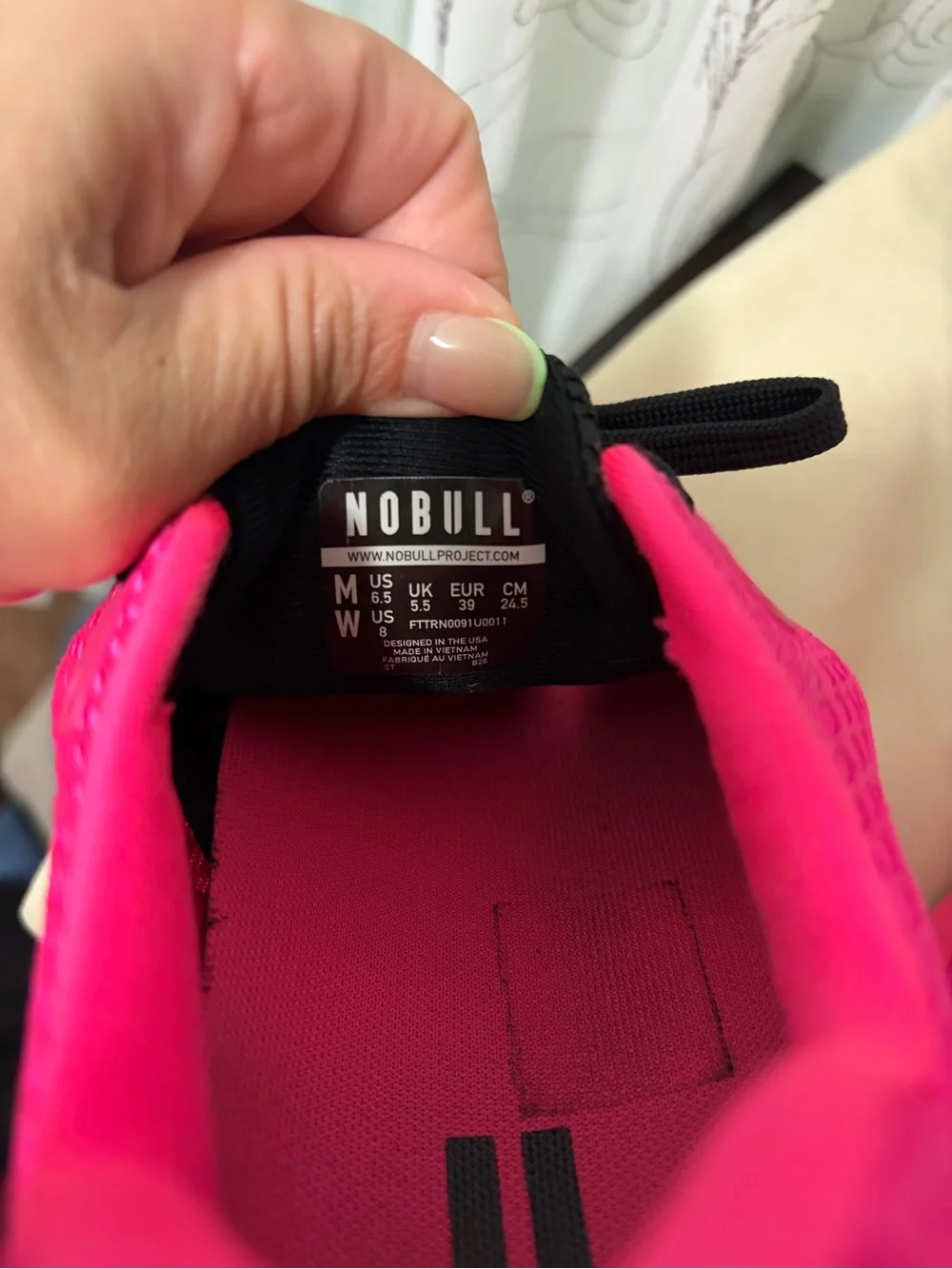 NOBULL Women's Neon Pink Athletic Trainer with Black Laces